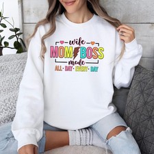 Mom Boss Sweatshirt, Mom Life Crewneck, Working Mom Gift, Girl Boss Sweatshirt