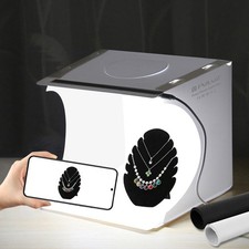 Mini Light Box, 9" Photography Table Top Light Box 20 LED Portable Photo Studio