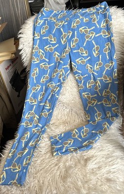 Lularoe Leggings Blue Yellow Sunglasses Bubbles 10-18 tall curvy