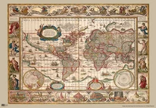 Ancient World Map Latin Illustration Cool Wall Art Print Poster 16x24