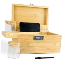 Premium Large Box with Lock, Mortise-and-Tenon Joinery Organizer Set Bamboo