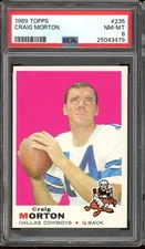 1969 Topps Football #235 Craig Morton PSA 8