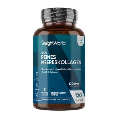WeightWorld 120 reine Kollagen Kapseln - 1170mg - Knochen, Gelenke - Haar & Haut