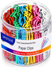Colored Large Paper Clips, 100 Pack 2", Rustproof Office School Use | Vinyl Coat