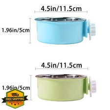 Crate Dog Bowl Stainless Steel Small Round Blue Green Small