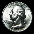 1955-D Silver Washington Quarter Dollar ---- Gem BU Coin ---- #PP724