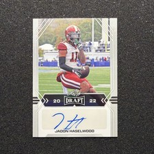 2022 Leaf Draft JADON HASELWOOD #BA-JH3 Rookie AUTO - FOOTBALL CARD