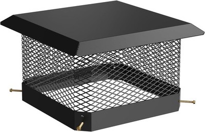 Galvanized Steel Chimney Cap Cover Square Flue Rain Guard Bolt-On Installation