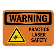 Practice Laser Safety ANSI Warning Sign Metal Plastic Decal