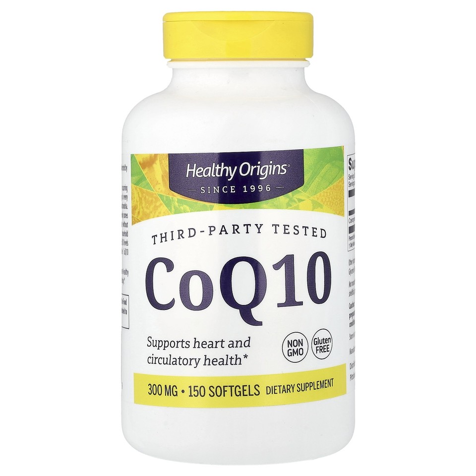 Healthy Origins CoQ10 Kaneka Q10 300 mg 150 Softgels All-Natural, Dairy-Free,