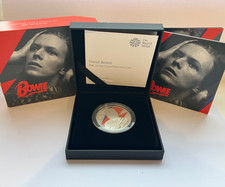 2020 DAVID BOWIE SILVER PROOF 1OZ 2 POUND COIN BOXED COA
