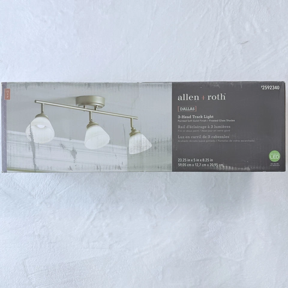 allen + roth Dallas 3 Light 23.25 in. New Soft Gold Dimmable LED Fixed Track Bar - Image 2 of 4