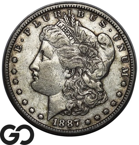 1887-S Morgan Silver Dollar Coin, Choice AU Tougher Date