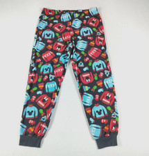 Disney Pajama Pants Youth Large 12-14 Black Fleece Mickey Mouse Christmas Jogger