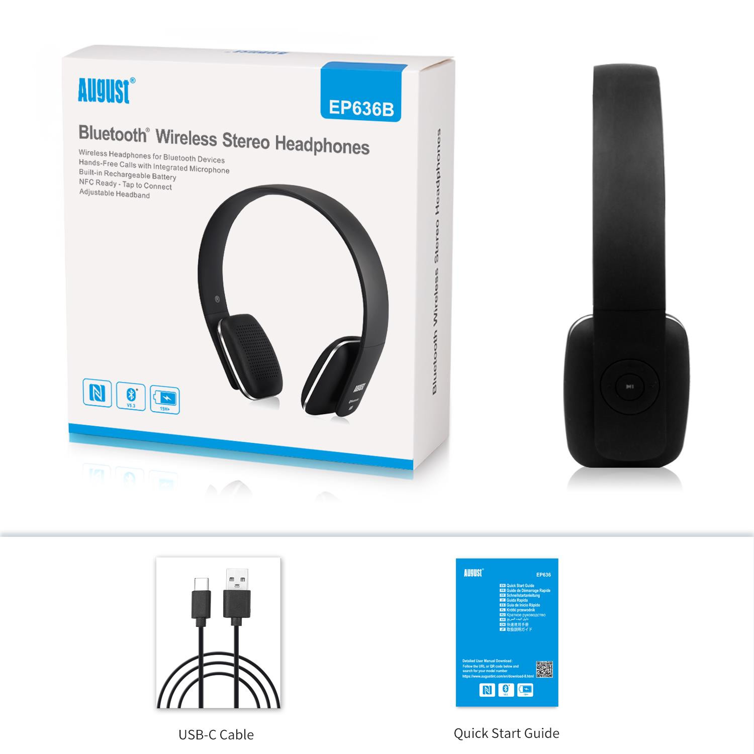 Bluetooth Headphones On Ear Wireless Lightweight Mic for Android, Apple - Black - Image 6