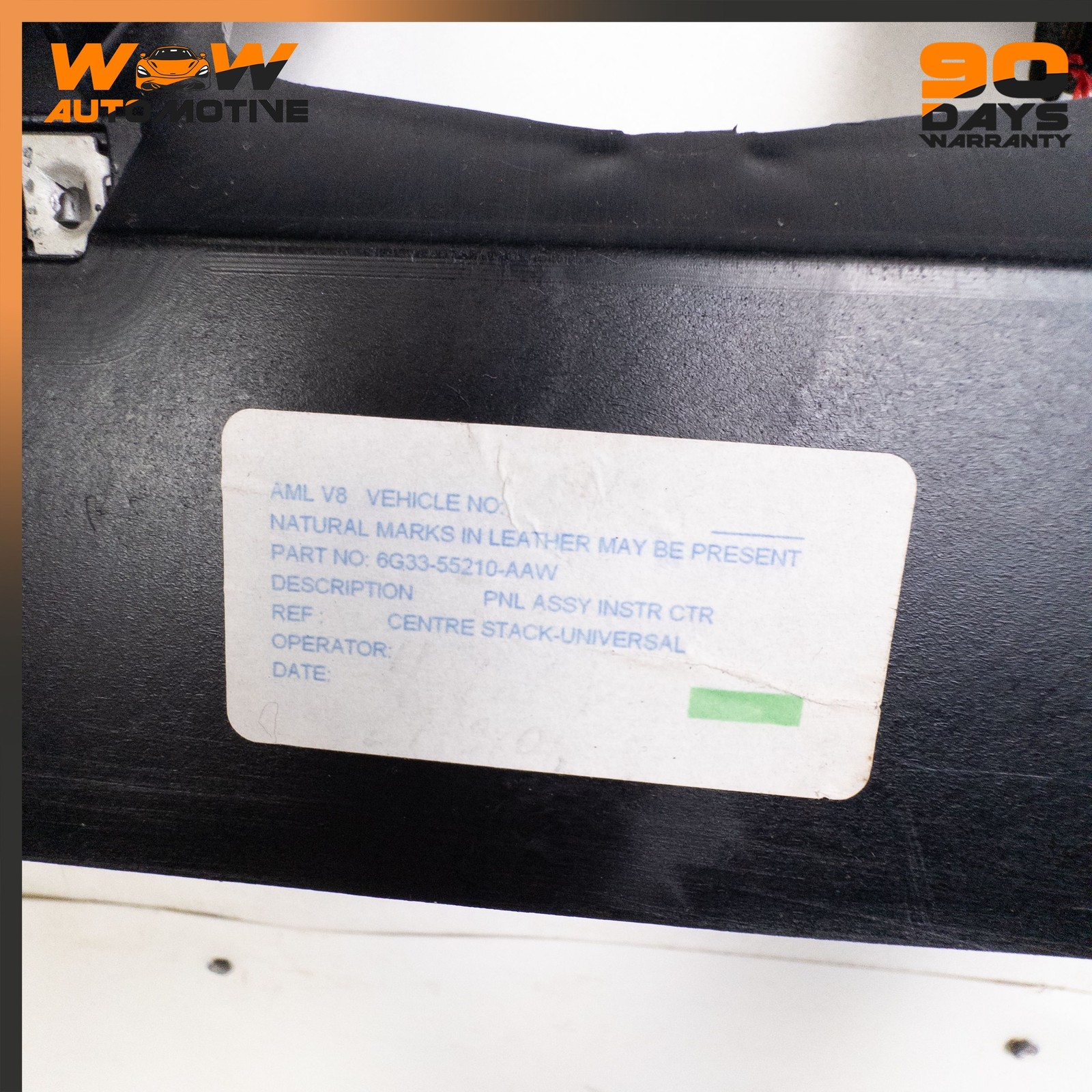 06-16 ASTON MARTIN V8 VANTAGE FRONT CENTER CONSOLE TRIM PANEL BLACK OEM