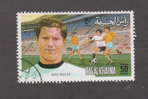 RAS AL KHAIMA 1972. 50 dirhams. Soccer Football. Germany GERD MULLER. CTO OG