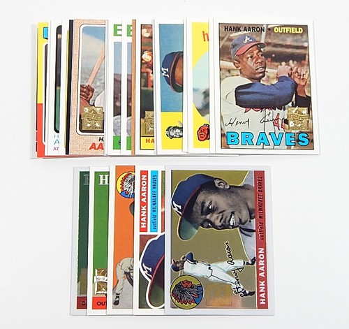 Lot of (25) 1999 & 2000 Topps & Chrome Hank Aaron Reprints