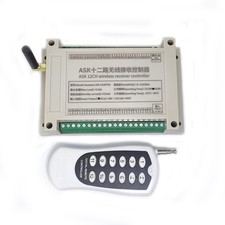 DC12V RF Receiver Controller 12 Channels with 12 Buttons Remote Control 433