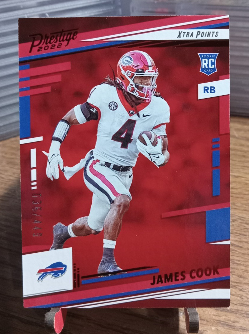 2022 Prestige Xtra Points Red Rookie #347 James Cook #/449