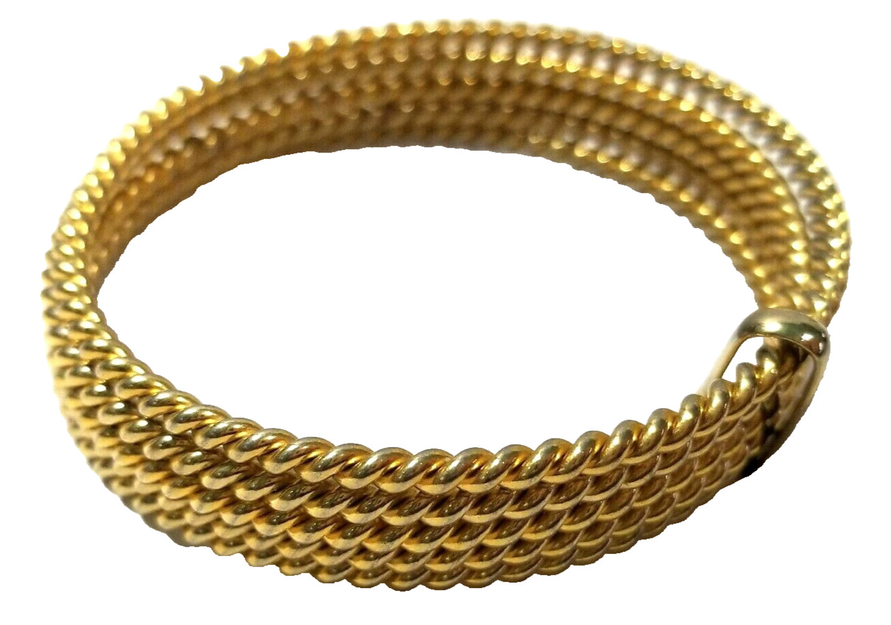 ROPED PATTERN ATTACHED FIVE BANGLE BRACELETS GOLD… - image 4