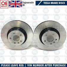 FOR TESLA MODEL S X 2013- FRONT PREMIUM HIGH CARBON BRAKE DISCS PAIR 355mm