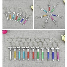 9PCS Random Bulk Colorful Metal Keychain Pipes Mini Pocket Pipe Removable