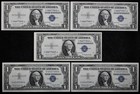 Old Money LOT of 5 consecutive 1935E & 1957B $1 Silver Certificates XF AU CJ8667 — photo 1