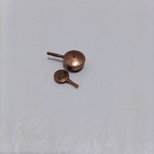 Vintage Unbranded Dollhouse Miniature Copper Pot With Handle  Lid  Bedwarmer