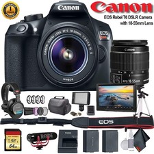 Canon EOS Rebel T6 DSLR Camera with 18-55mm Lens 1159C003 W/Bag, Extra Bundle3