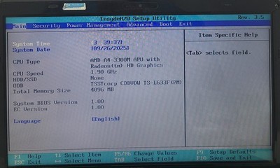 Toshiba Satellite L755-S5251 Laptop AMD A4-3300M 4GB Ram No HD/OS