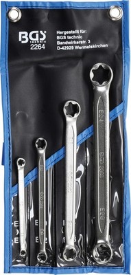 BGS Doppel-Ringschlüssel-Satz mit E-Profil für außen Torx Größe E6xE8 - E20xE24