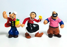 Vtg 1981 Bully Germany POPEYE, Olive Oyl, Bluto PVC Figure Set of 3 Bullyland