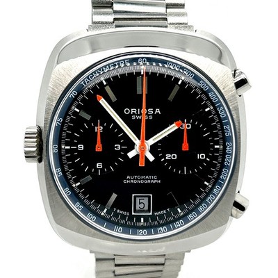 Oriosa Caliber 12 Chronograph Automatic Date Edelstahl NSA Edelstahlband 1970er