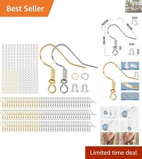 Hypoallergenic 750PCS Earring Hooks Kit - 250 Jump Rings Rubber Backs Included
