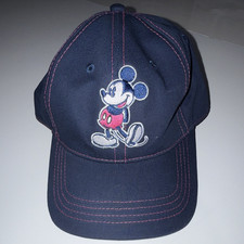 Disney Mickey Mouse Embroidered Blue Baseball Cap Hat with Pink Stitching