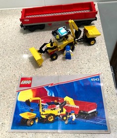 Lego 9V Train No.4543 'Railroad Tractor Flatbed' (1991)  with instructions