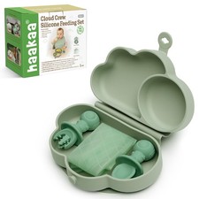 Cloud Crew Silicone Travel Baby Feeding Set with Foldable Suction Baby Plate,...