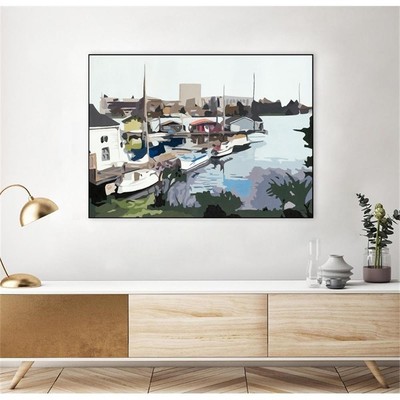 Giant Art Canvas  24x18 TUESDAY AFTERNOON ON PORTAGE BAY Framed in White