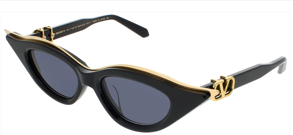 Valentino ブラック サングラス キャットアイ Valentino Garavani VIII Titanium & Acetate Cat-Eye Sunglasses