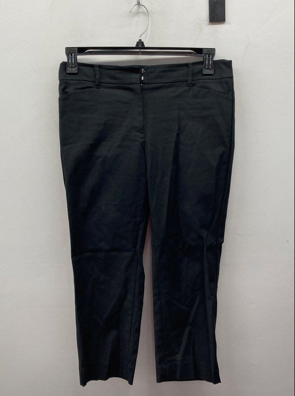 White House Black Market Women's Perfect Form Straight Crop Black Pants Sz 8