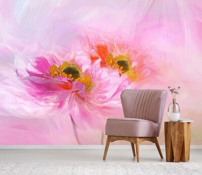 3D Rosa Gemalte Blumen M792 Tapete Wandbild Selbstklebend Alius Herb Fay