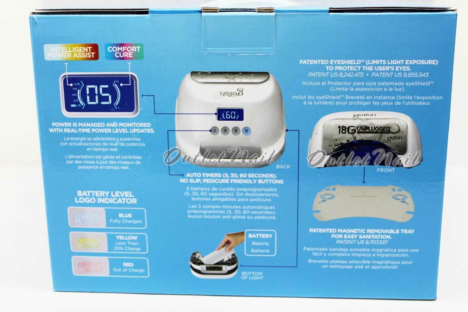 GELISH HARMONY 18G UNPLUGGED Mobile LED Gel Light Lamp BATTERY Dryer UK