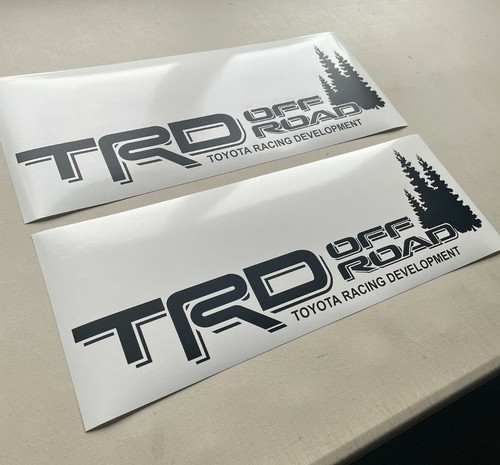 Juego de 2 calcomanías adhesivas TRD todoterreno rayas laterales pinos Toyota Tacoma Tundra - Imagen 1 de 4