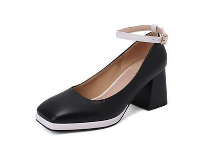 Women's Sweet Ankle Strap 7cm High Heel Shoes Splicing Women's Sweet Ankle Strap 7cm High Heel Shoes Splicing