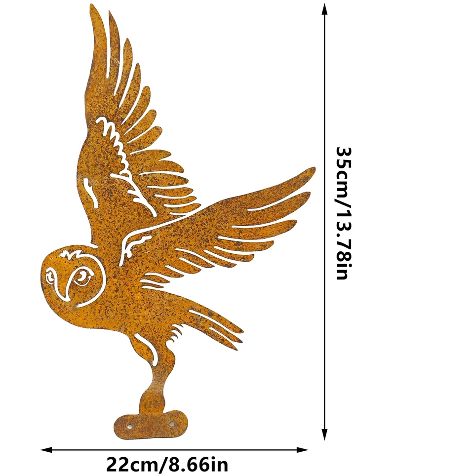 Rost Eule Gartendeko 35 X 22 cm Eule Vogel Rost Deko Metall ROST-Deko EuleGar... - Bild 2 von 4