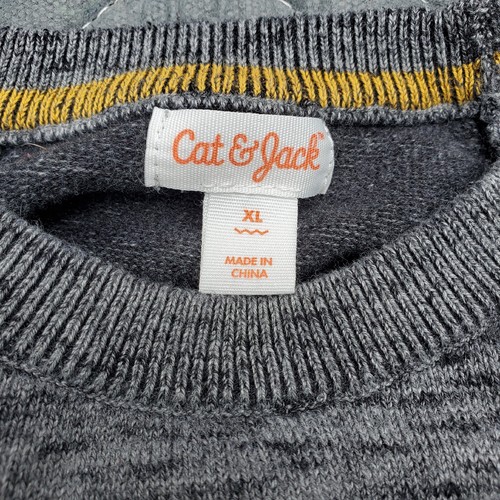 Cat & Jack Boys 2 Tone Gray Pullover Sweater XL Youth Long Sleeve - Picture 4 of 5
