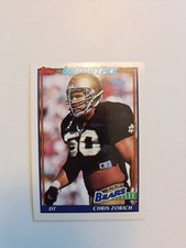 CHRIS ZORICH 1991 Topps RC Rookie Card #177 Notre Dame Bears