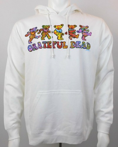 Grateful Dead Men's Bears Hoodie Sweatshirt White w/ Psychedelic NWOT Size L - Picture 1 of 7
