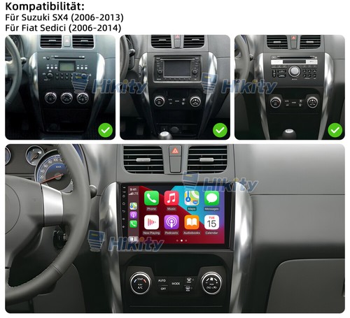 Radio de coche DAB+ CarPlay Android 13 para Suzuki SX4 Fiat Sedici 06-13 GPS Navi RDS - Imagen 2 de 15